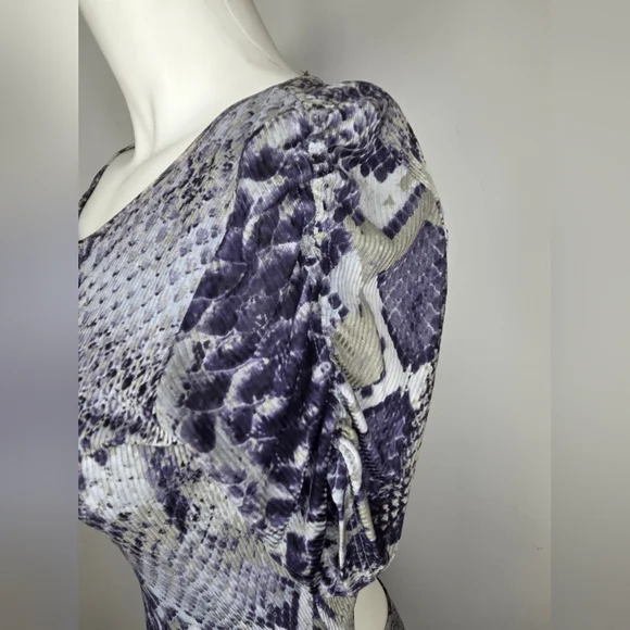 Andrew Marc Size 6 Backless Dress with Snake Print - Blue and Gray - Picture 7 of 12